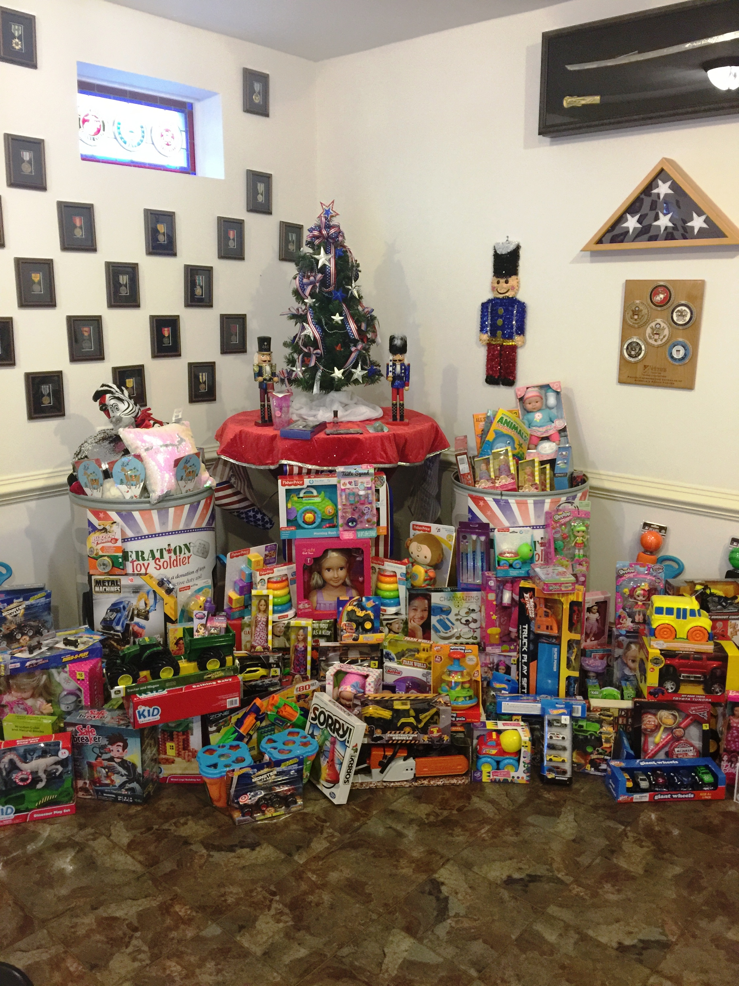 Twiford Funeral Homes donated toys overflowing the barrel